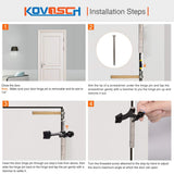 KOVOSCH 10 Pack Hinge Pin Door Stopper Black - Adjustable Heavy Duty Hinge Pin Door Stop with Black Rubber Bumper Tips