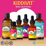 Kiddivit Baby Lactoferrin Liquid Drops - 60 Daily Servings, 2 Fl Oz (60 mL) - Inulin Fortified (Prebiotic, Dietary Fiber) - Sugar Free, Gluten Free, Vegetarian Friendly