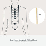 KEZEF Dainty Box Chain Necklace for Women, 18K Gold Plated Silver, 18 Inch