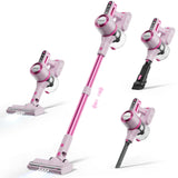 viyawise Cordless Vacuum Cleaner - Pink Vacuum for Home with 80000 RPM High, 8-in-1 Lightweight Stick Vacuum, Rechargeable Battery, Up to 40 Mins Runtime, for Carpet and Hard Floor Pet Hair (Pink)