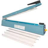 SEELAUGH Impulse Sealer 16 inch Heat Sealer for Plastic Bags, Metal Plastic Bag Sealer Heat Seal, Mylar Bag Sealer, Manual Poly Bag Hot Seal Sealing Machine with 4 Repair Kit(2 Cutting Lines Included)