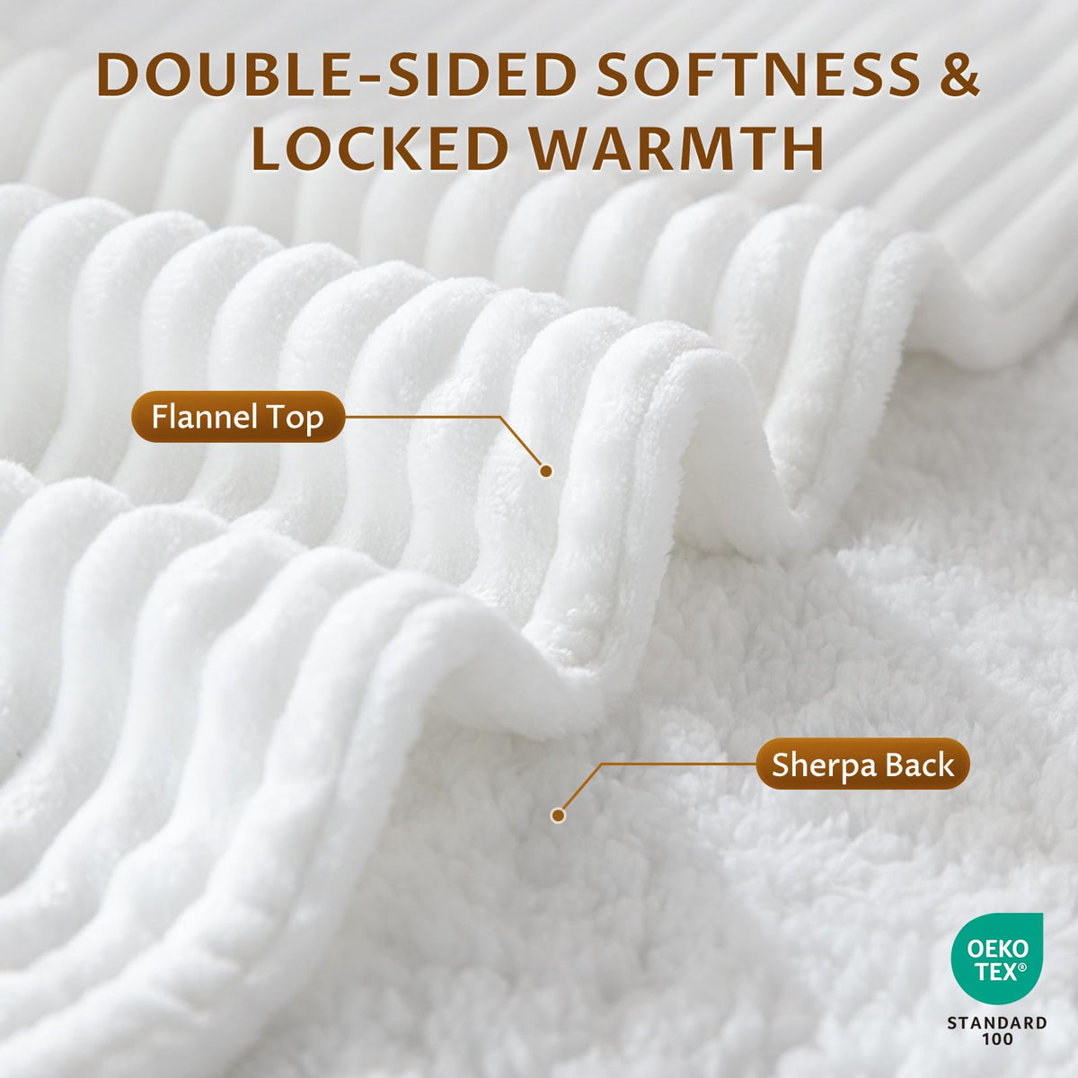 Reaks Heated Throw Blanket, 5 Heat Levels, 3 Hours Auto-Off, 50"x60", White