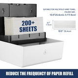 AIKE 200 Sheets Wall Mount Paper Towel Dispenser with Clear Window.Fit Multifold Paper Folded Size 10"x3.1" or Smaller,White Finish