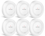6 Pack Combination Smoke and Carbon Monoxide Detectors, HATHEPHS 10 Years Battery Dual Sensor Fire and CO Alarms with Large Test/Silence Button