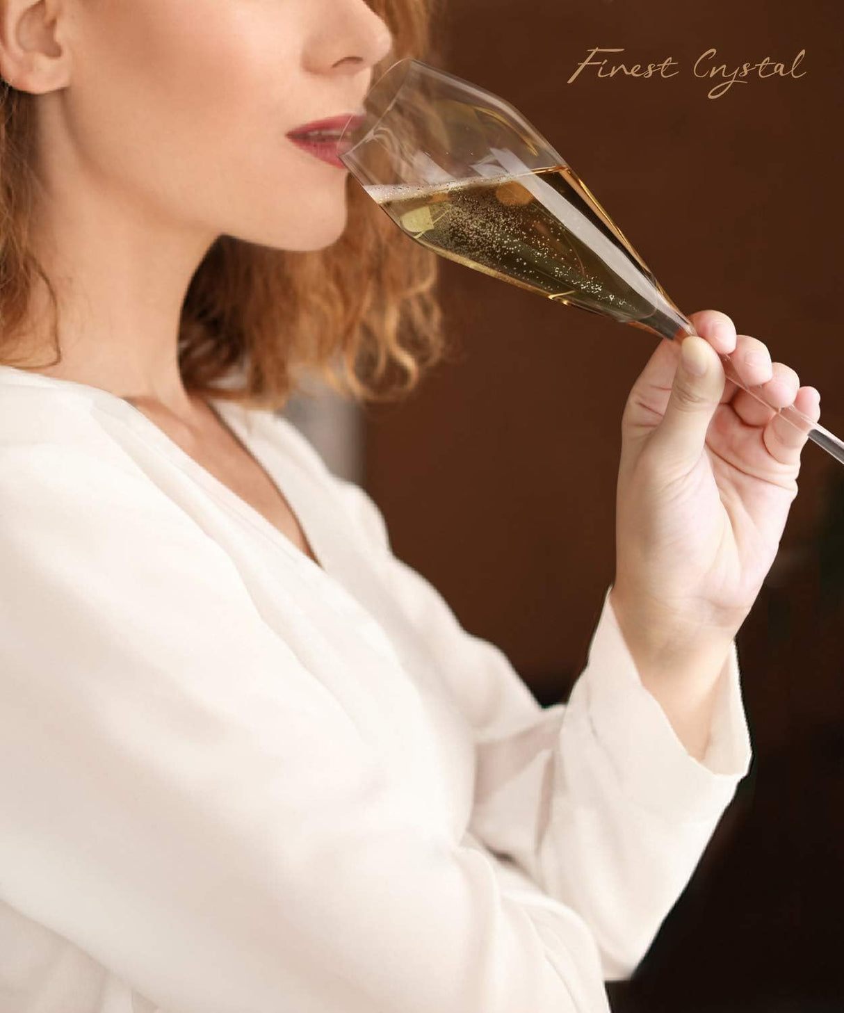 Champagne Flutes Glasses Set of 4, Hand Blown Crystal Wedding Flutes Glass, Ideal for Weddings, Anniversaries, Christmas, Special Days, 10.5 inch, 7.5 oz, Clear