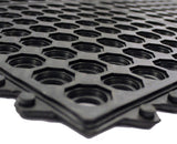 Envelor Interlocking Rubber Floor Mat Restaurant Kitchen Mat for Floor Anti Fatigue Bar Mat Door Mat Non - Slip Mat Indoor Outdoor Shower Pool Drainage Mat Durable Garage Flooring 36 x 36 Inch