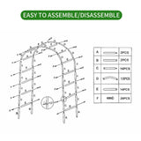 SCENDOR Iron Pergola Arbor Practical, 7.9 Feet High x 4.6 Feet Wide, Assemble Easily for Various Climbing Plant Wedding Garden Arch Bridal Party Decoration Wide Arbor