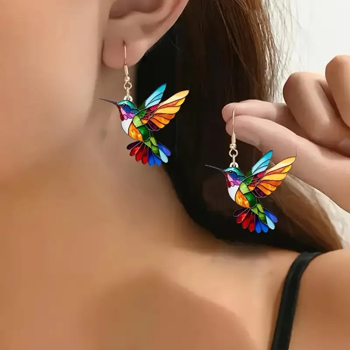 Hummingbird Earrings for Women with 925 Sterling Silver Hooks