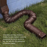 Brown 2-Pack Rain Gutter Downspout Extensions Flexible, Drain Downspout Extender,Down Spout Drain Extender, Gutter Connector Rainwater Drainage,Extendable from 21 to 68 Inches