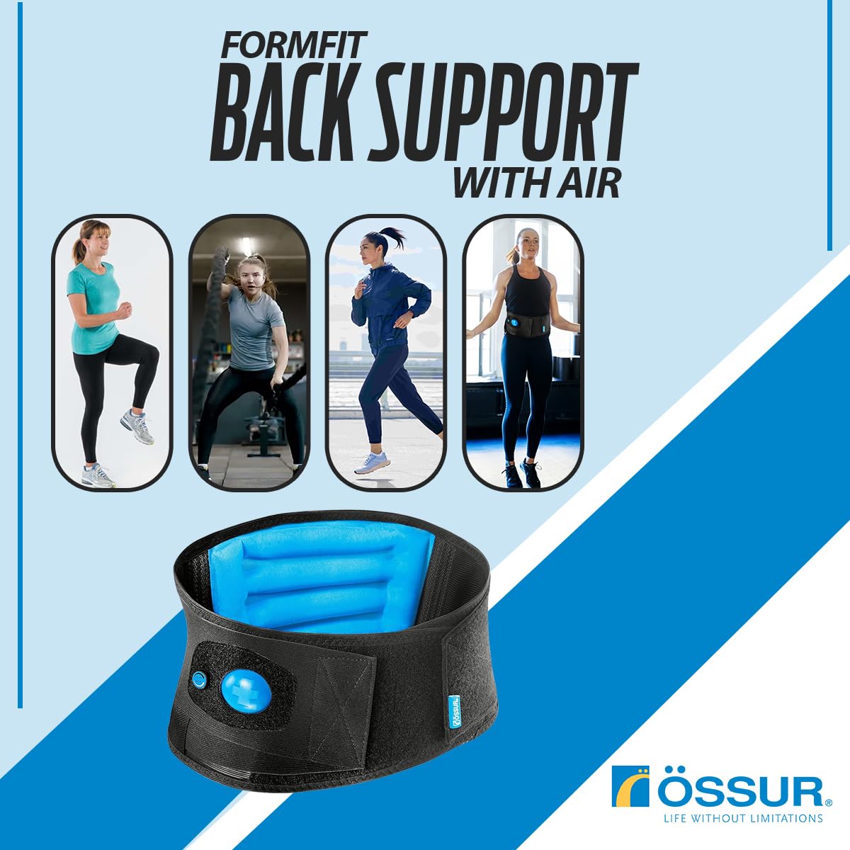 Össur Formfit Back Support Air - Advanced Lumbar Brace for Pain Relief, Posture Correction, and Spinal Health with Air Cushion Comfort (Small)