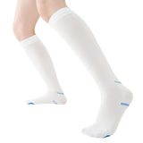 EVOPLECI Anti Embolism Compression Stockings for Women and Men Ted Hose Socks 15-20 mmhg Moderate Level With Inspect Toe Hole（WHITE，L）