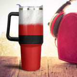 Aokoyi Christmas Gifts 40 Oz Tumbler with Handle and Straw, Red Xmas Santa Claus Clothes Stainless Steel Insulated Cup Water Bottle, Holiday Gifts for Women Men (1PC)