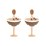 Madison Tyler Espresso Martini Earrings Luxury Coffee Bean Drink Glass