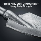QWORK 17.3 Inch 15/16" Hex Shank Alloy Steel Scoop Shovel Bit – Fits Hex Jack Hammers for Soil, Clay & Frozen Ground Work