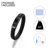abooxiu Cremation Bracelet for Ashes Leather Urn Bracelet Cremation Jewelry Memorial Bangle Ash Keepsake for Women Men Black