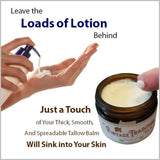 Vintage Tradition Beef Tallow All Purpose Balm - Healing, Hydrating Men’s Skin Care Salve Replaces Body Lotion, Hand Cream, More - Essential Oil, Olive Oil, and Grass-Fed Tallow, 2 fl. oz.
