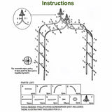 Thick Gothic Pointed Metal Garden Arch Rust-Proof for Climbing Vines Roses