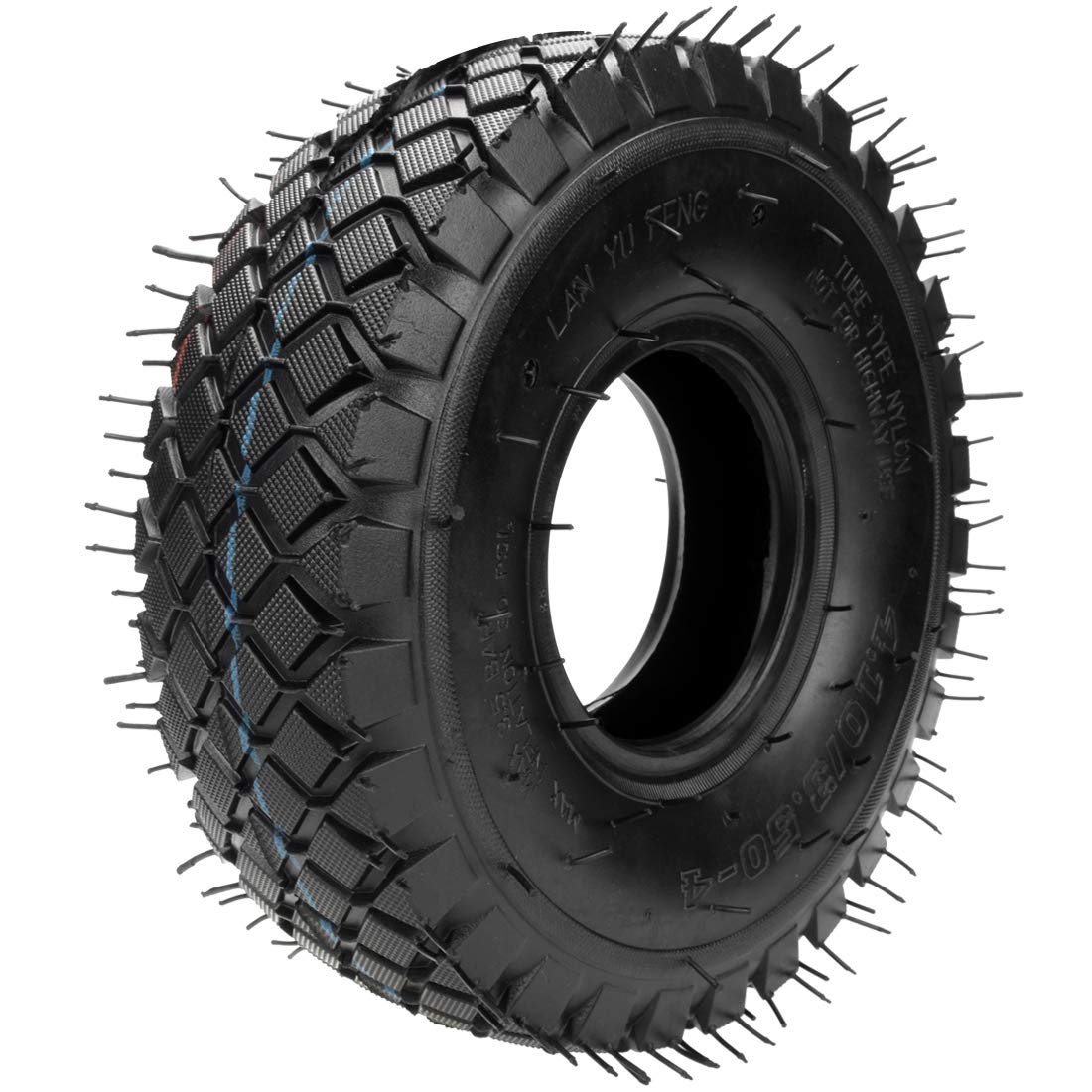 FVRITO Set of Two 4.10/3.50-4 4.10-4 410-4 Tire and Inner Tube with Bent Valve Stem Replacement for Lawn Mower Hand Truck Wheelbarrow Trailers Dollies Wagon Snowblower Compressor Generator Go kart
