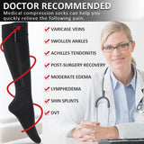 Ailaka Zipper Compression Socks Medical, 15-20 mmHg Knee High Compression Socks for Men Women, Close Toe Support Socks for Varicose Veins, Edema, Recovery, Pregnant, Nurse