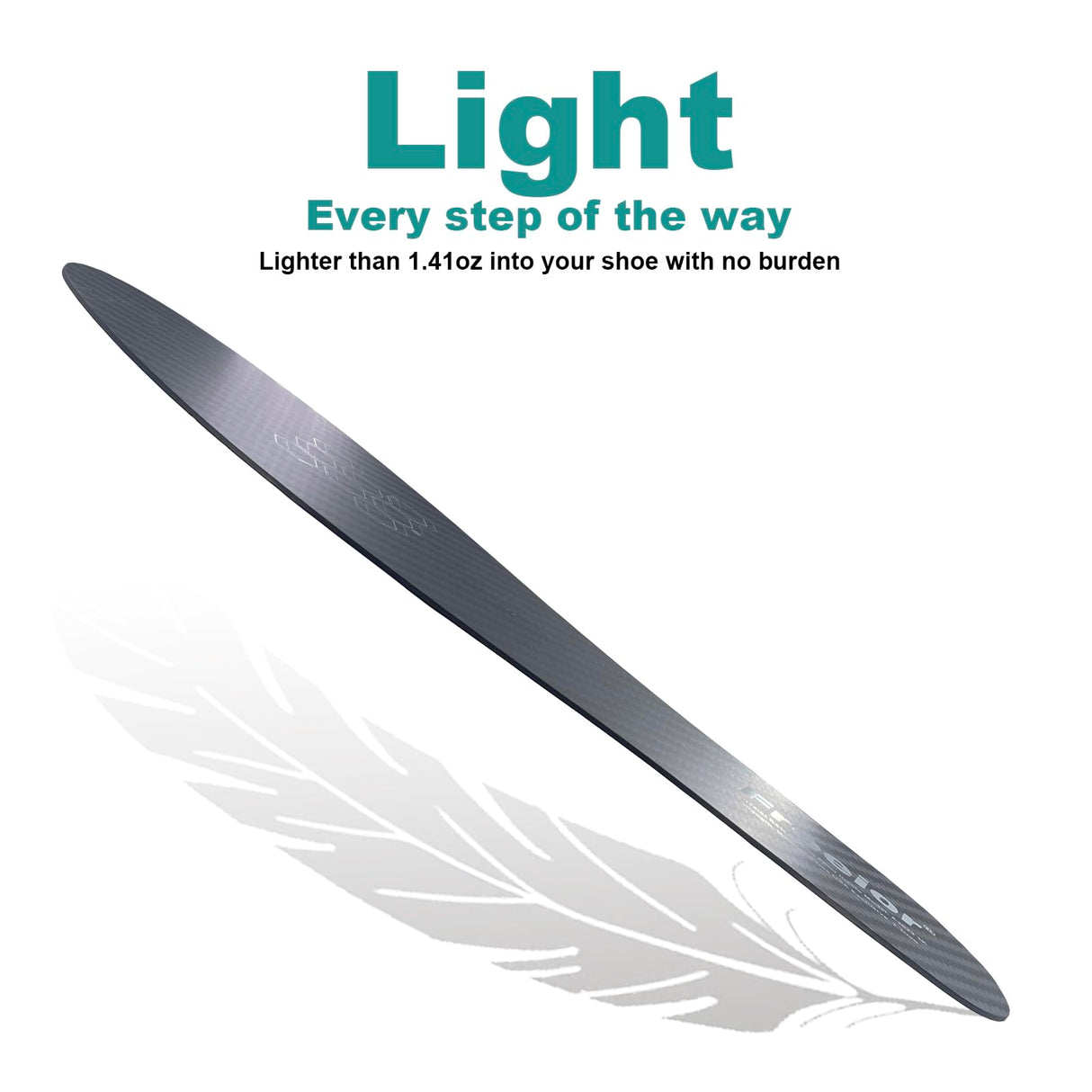 Freeior Carbon Fiber Insole for Pain Relief of Turf Toe, Hallux Rigidus and Limitus, Foot Fractures Recovery, Rigid Thin Foot Plate Carbon Fiber Shoe Inserts for Men Women 1 Pair 10.23"- 260mm