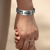 ubjva Picture Bracelet Personalized Photo Custom Memorial Bracelet for Loss Loved One Silicone Bracelets Sympathy Gift