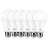 LE 100W Equivalent LED Light Bulbs, 14W 1500 Lumens Daylight White 5000K Non-Dimmable, A19 E26 Standard Base, 10000 Hour Lifetime, Pack of 6