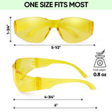 TICONN Clear Safety Glasses for Men and Women, Safety Goggles with Scratch Impact Resistant Meets ANSI Z87.1 Standard (Yellow, 120 Pack)