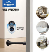 HOMOTEK 52 Pack Black Spring Door Stops,3-1/8" Heavy Duty Door Stop - Flexible Spring Door Stopper with Low Mounted Black Rubber Bumper Tips