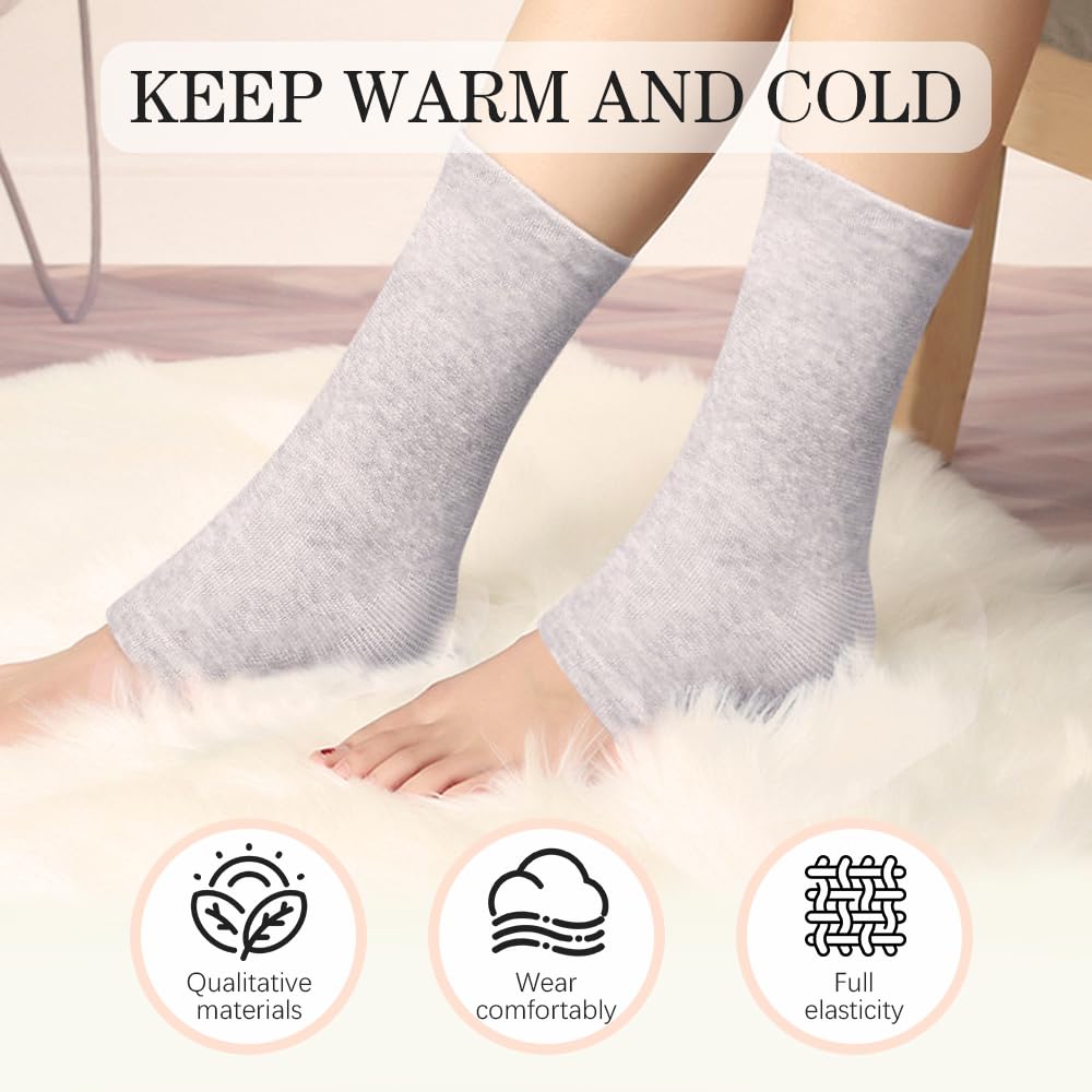 Mustowl One Compress Bamboo Foot Sleeves, Ankle Protection Socks,Ankle Compression Socks for Swelling Sprain Cold Protection (Grey 1 Pair, M(38-40))