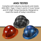 AFP Fiber Full Brim Hard Hat | 6 Point Ratchet Suspension | OSHA & ANSI Rated | Hard Hats for Men | Premium Construction Helmets for Safety