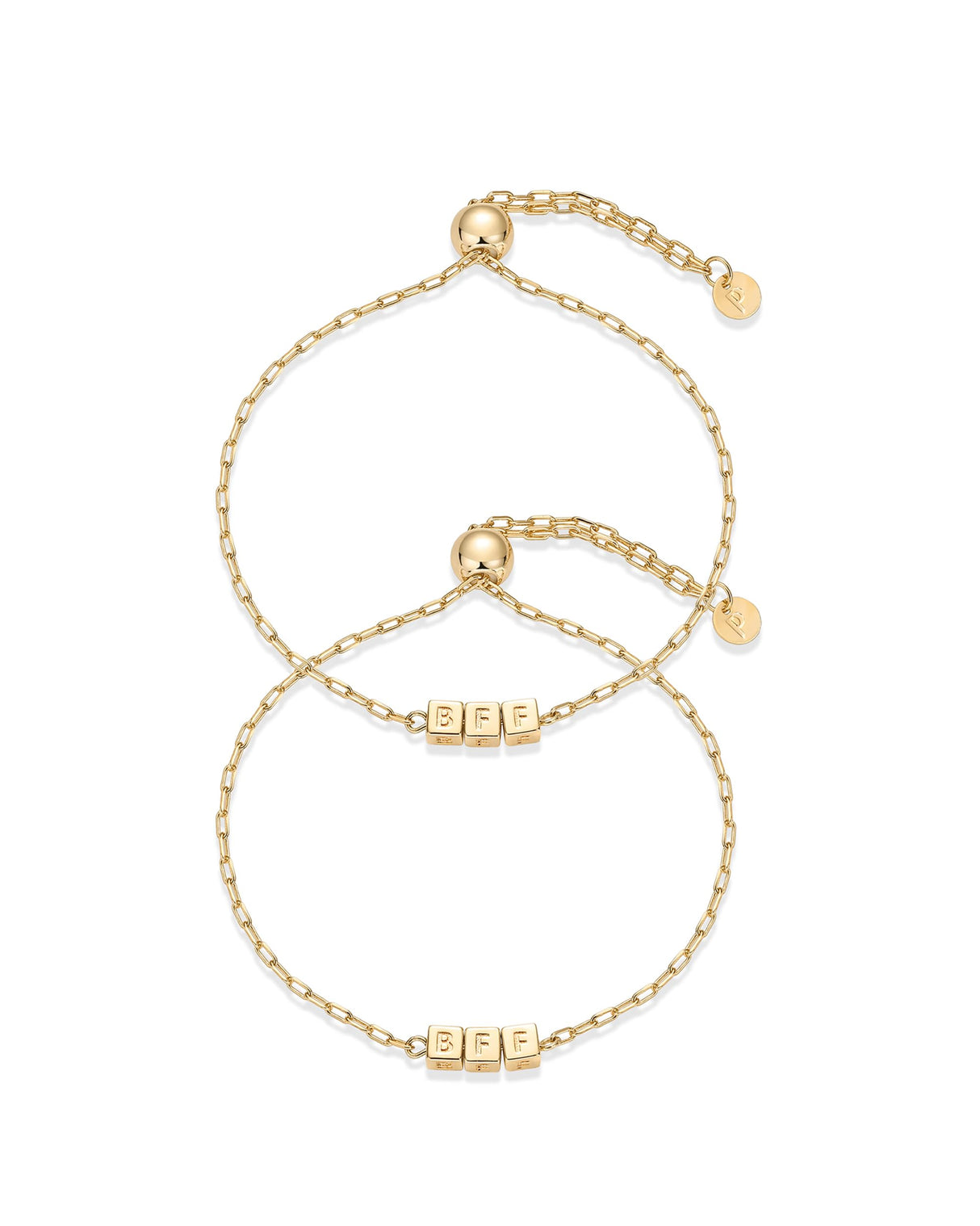 PAVOI Adjustable Bracelet Set, 14K Gold Plated, Yellow Gold