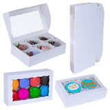 JCXGRVC 50PCS 8x5x2 Inch Chocolate Covered Strawberries Boxes Bakery Boxes with Window for Chocolate Truffle,Donut, Browines Cookies,Cakesickle &Christmas Valentine's Easter Mother's Day