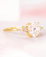 TIGRADE 3CT Engagement Ring Oval Cut Cubic Zirconia Marquise Round CZ Eternity Wedding Band for Women Size 3-12, Gold, Size 5