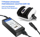 T POWER 24V Charger for Cloud Massage 9486098094 Shiatsu Foot Massager Deep Kneading Machine with Heat Therapy XH2400-2500 XH24002500 Ac Dc Adapter Power Supply Cord
