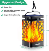TomCare Solar Lanterns Outdoor Upgraded Flickering Flame Waterproof Hanging Lanterns Decorative Solar Powered LED Christmas Lights for Patio Deck Yard, 2 Pack