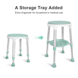 Shower Chair for Inside Shower, FSA/HSA Eligible Swivel Shower Stool 350lbs, Adjustable Tub Chair and Bathroom Stool with Storage Tray for Seniors, Elderly, Bath Handicap & Disabled