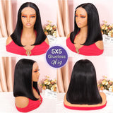 Ailwelia Wear and Go Glueless Wig Bob Wig Human Hair 200% Density 5x5 HD Lace Closure Wigs Human Hair Wigs For Black Women Glueless 5x5 Closure Wigs Human Hair Pre Plucked Bob 14 Inch