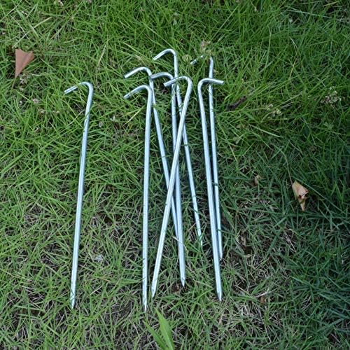 MySit 9" Tent Stakes, Metal Inflatables Stakes 60 Pack, Heavy Duty Galvanized Tent Stakes Metal, Tent Pegs Ground Trap Camping Stakes for Inflatables, Outdoor Decorations