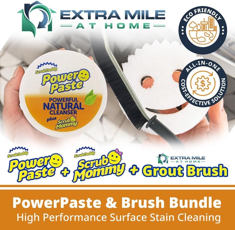 Power Paste Natural Cleaner Bundle, Includes Power Paste With Flexible Brush for Hard to Reach Cleaning Projects