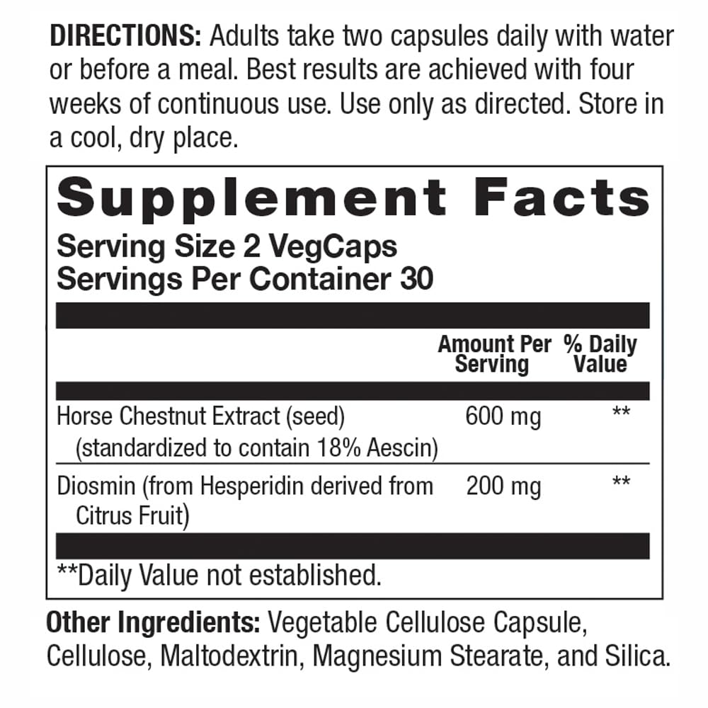 Body Gold Venastat - Leg Vein Support Supplements, Circulation Supplements with Horse Chestnut & Diosmin for Men & Women, Healthy Blood Flow - 105 Veggie Capsules