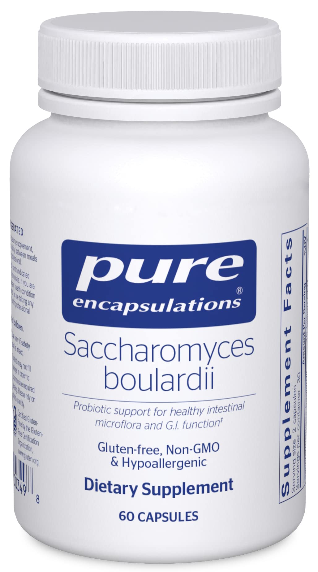 Pure Encapsulations Saccharomyces Boulardii | Natural Probiotic to Balance Intestinal Flora | 60 Capsules