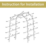 Adorox 7.8ft Garden Arch Trellis for Climbing Plants, Metal Arch Frame, Pumpkin Archway Outdoor Garden Arbors and Arches for Halloween Christmas Birthday Party Baby Shower Decoration(Black)