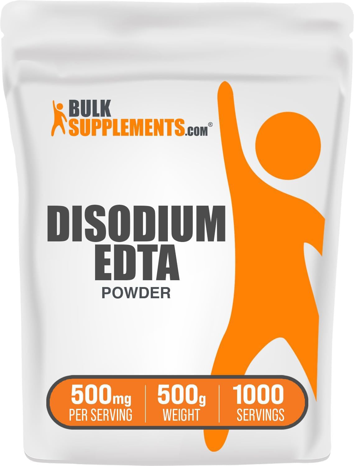 BulkSupplements.com Disodium EDTA Powder - EDTA Disodium Salt, Food Additive - Food Grade, Pure, & Gluten Free, 500mg per Serving, 500g (1.1 lbs) (Pack of 1)