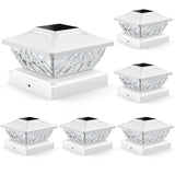 ENSLI Solar Post Cap Lights Outdoor 6 Pack, 2 Modes Bright Fence Post Solar Lights Outdoor Waterproof, Deck Fence Post Cap Light Solar Powered for 4x4 4.5x4.5 5x5 Posts for Garden Decor