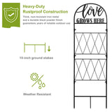 hogardeck 45 * 14 inch Metal Garden Trellis for Climbing Plants Flowers Outdoor,Heavy Duty,Black Coating Rustproof Trellis for Rose, Vegetable, Flowers, Perfect for Training Climbing Plants (1Pcs)
