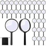 Elcoho 24 Pack Handheld Magnifier Plastic Magnifying Glass for Reading Jewelry Home Office Desk Accessories with Storage Bag