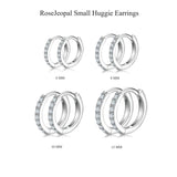 4 Pairs 925 Sterling Silver Small Hoop Earrings for Women Men 6 8 10 12mm