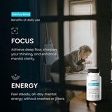 JustFloow Genius Mind® Nootropic Brain Supplement, Support Cognitive Function, Energy Levels, Focus & Memory Function - 17 Brain Boosting Ingredients Including Lions Mane, Bacopa, Ginkgo & Vitamin B12