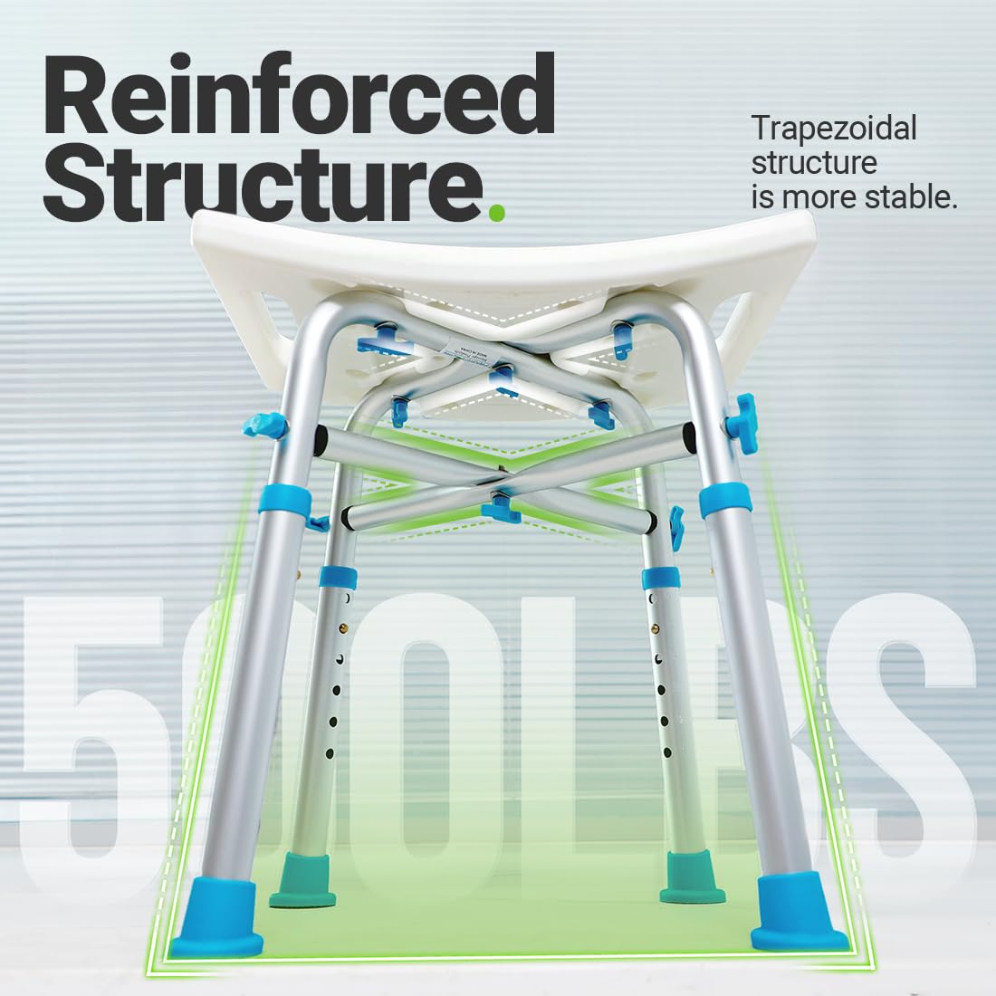 Bariatric Shower Chair 500lbs,Padded Shower Stool for Inside Shower,Shower Bench with 6 Height Adjustable Tube,FSA/HSA Eligible