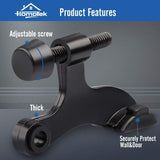 HOMOTEK 20 Pack Hinge Pin Door Stopper, Hinge Stops for Top of Door, Adjustable Deluxe Heavy Duty Door Stop 2-1/2x1-3/4 inch, with Black Rubber Bumper Tips, Black